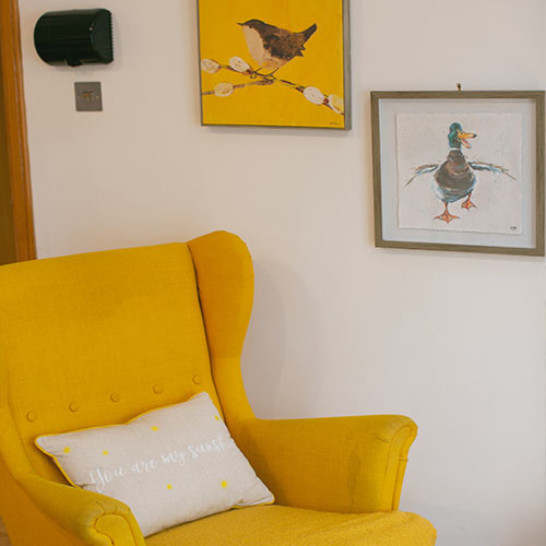 Glenview cottages north cottage yellow armchair